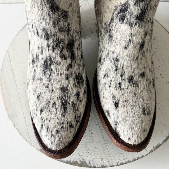 Lane Boots Womens Cowhide Cowboy Boots Tall Black Western Cow Skin Size 7 NEW - Picture 8 of 12